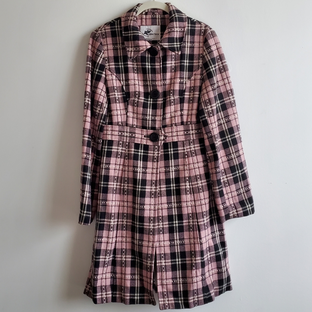 Pink Plaid Coat - ZLC Collections - Size M